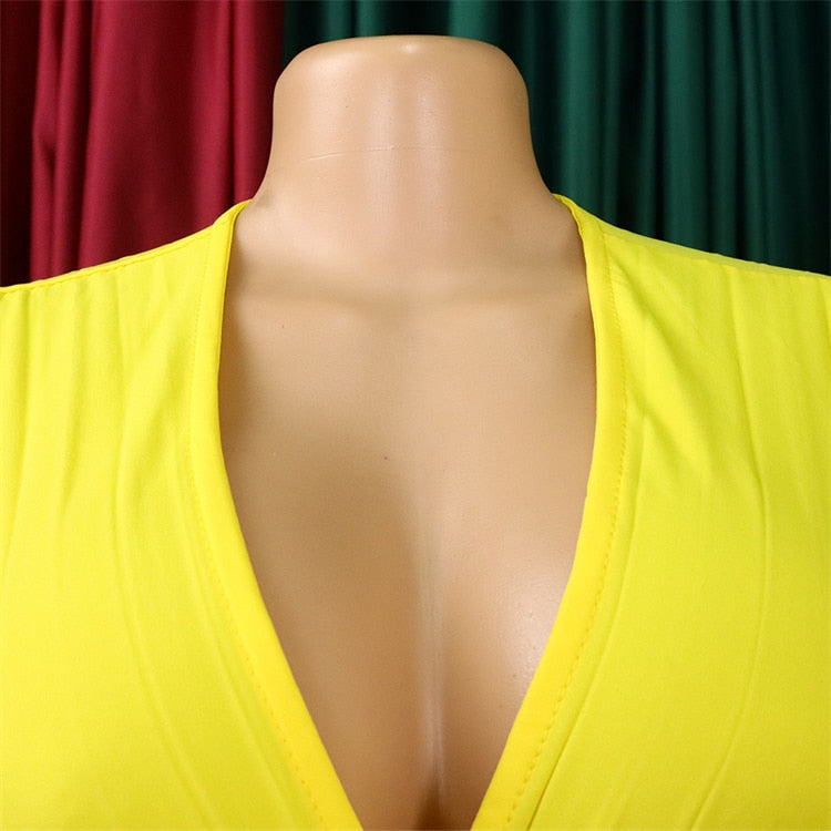 vmtvr Sexy V-Neck Pleated Dinner Party Dress Women Yellow Elegant with Belt Long Sleeve Robe Femme African Maxi Red Vestido