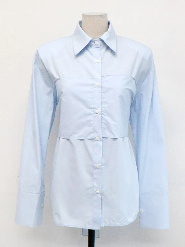 vmtvr Women Lapel White Bow Blouses Office Ladies Long Sleeve Single-breasted Loose Female Shirts Spring Summer 2024