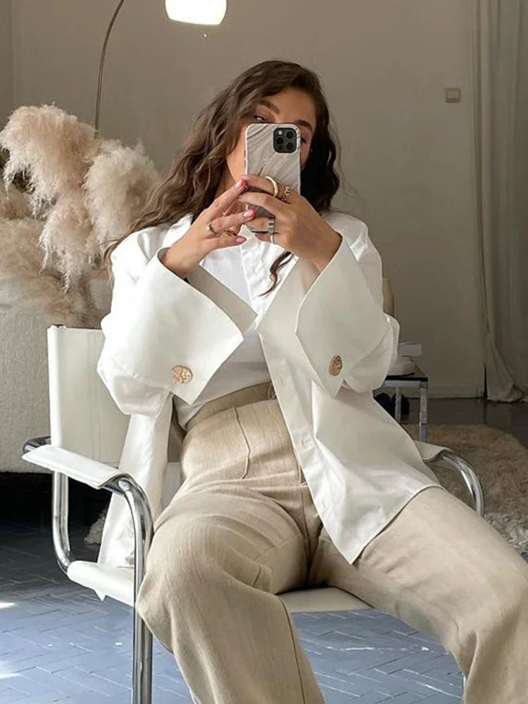vmtvr Summer Autumn Women Solid White Elegant Long Sleeve Shirt Ladies Loose Blouse For Woman
