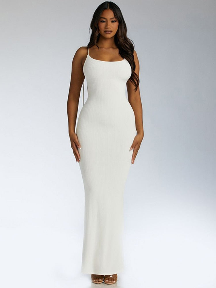 vmtvr - Backless Bodycon Lace Up Maxi Dress Women Sexy Elegant Nightclub Party Halter Slip Clothes Evening Long Dresses