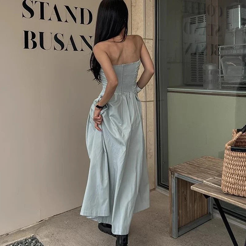vmtvr - New Backless Long Dress Women Elegant Sleeveless Strapless Party Dress Summer Holiday Wear