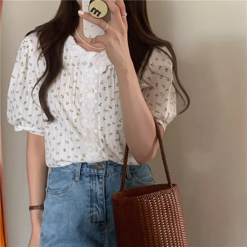 vmtvr Spring Shirt Female Women Blouse Summer Women Blouses Maxi Blusas Casual Elegant Vintage Short Sleeve Cotton Oversize Loose