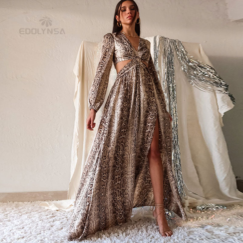 vmtvr Sexy V-Neck Backless Hollow Out Dress Summer Women Lantern Sleeve Club Party Long Maxi Dresses Tunic Beach Cover Up A916