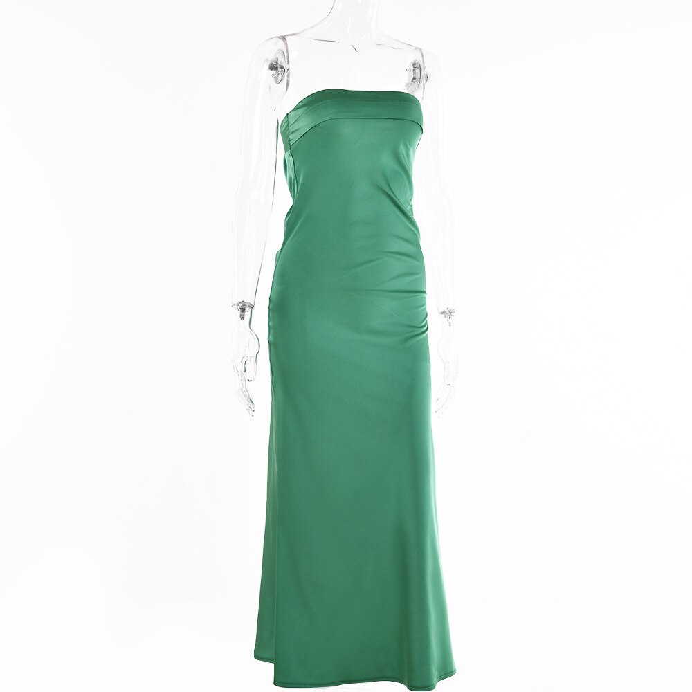 vmtvr Fashion Summer Women's Outfits Casual Backless Strapless Long Evening Dresses Elegant Female Wedding Party White Vestidos