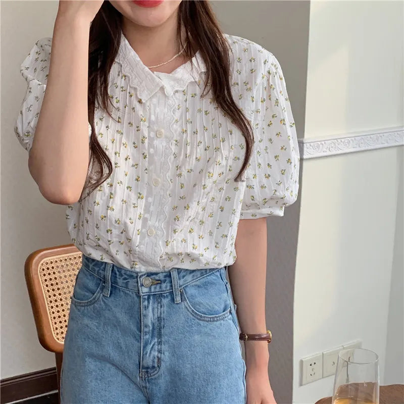 vmtvr Spring Shirt Female Women Blouse Summer Women Blouses Maxi Blusas Casual Elegant Vintage Short Sleeve Cotton Oversize Loose