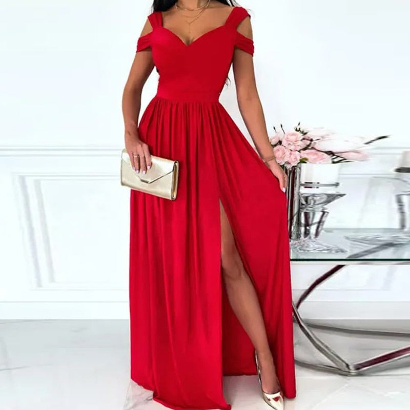 vmtvr - Summer Women One Shoulder Floral Print Maxi Dress Girls High Slit Long Dresses Asymmetric Party Dresses Vestidos De Fiesta
