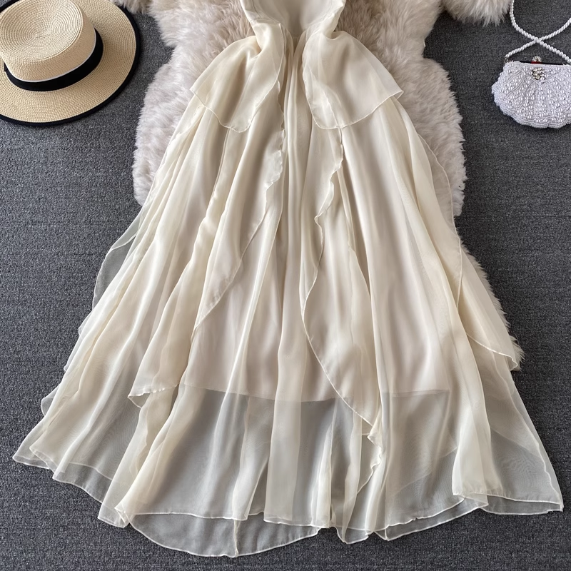 - chic A-line chiffon beach dress GEU594