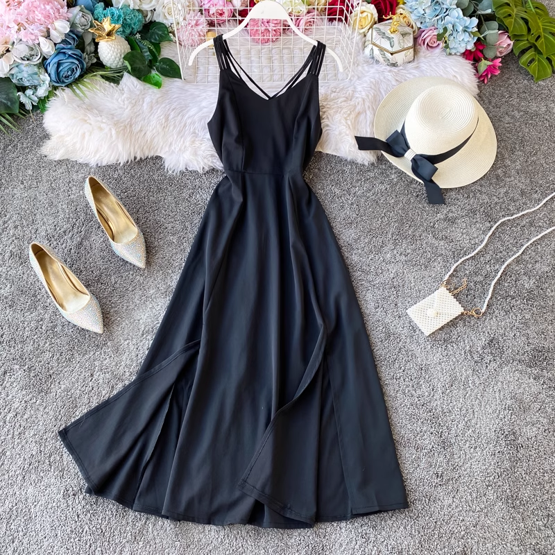 - Sexy A-line Backless Beach Dress GEU591