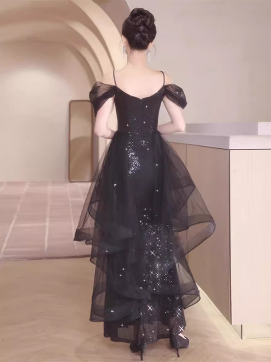 - Black A-line Dress GEU1483