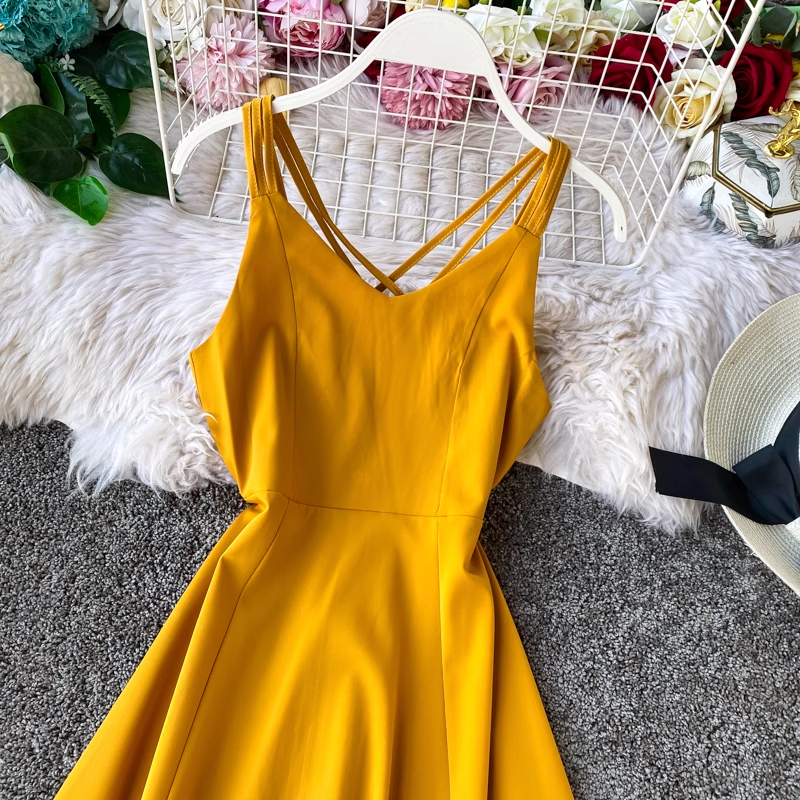 - Sexy A-line Backless Beach Dress GEU591