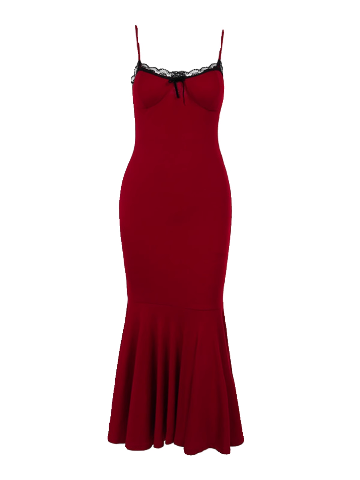 - Retro red suspender mermaid dress GEU923