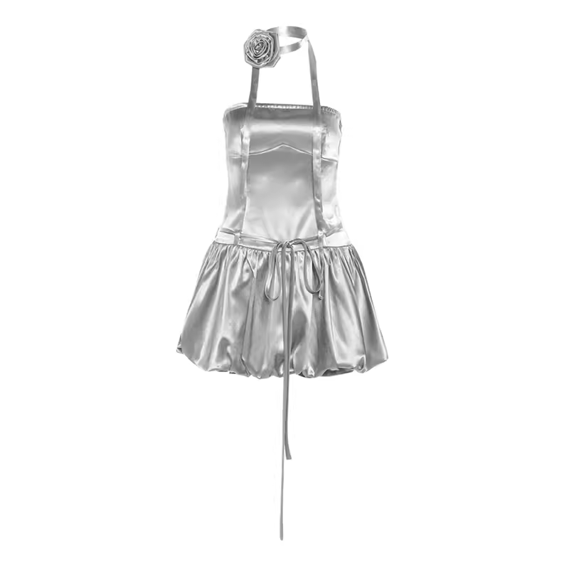 - Silver A-line Mini Dress GEU1348