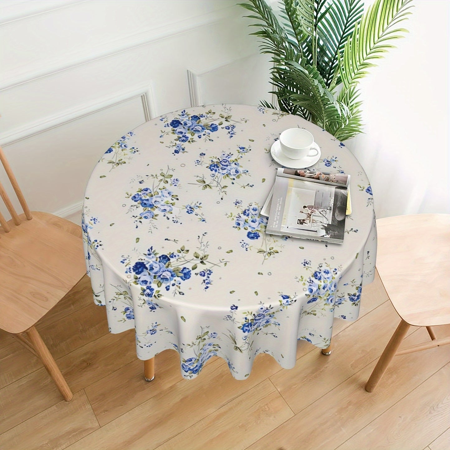1pc, Polyester Tablecloth, Spring Summer Floral Tablecloth, Watercolor Flower Table Decor, Washable Anti-fouling Anti-wrinkle Table Cover For Kitchen Dining Room Decor, Picnic Patio Party