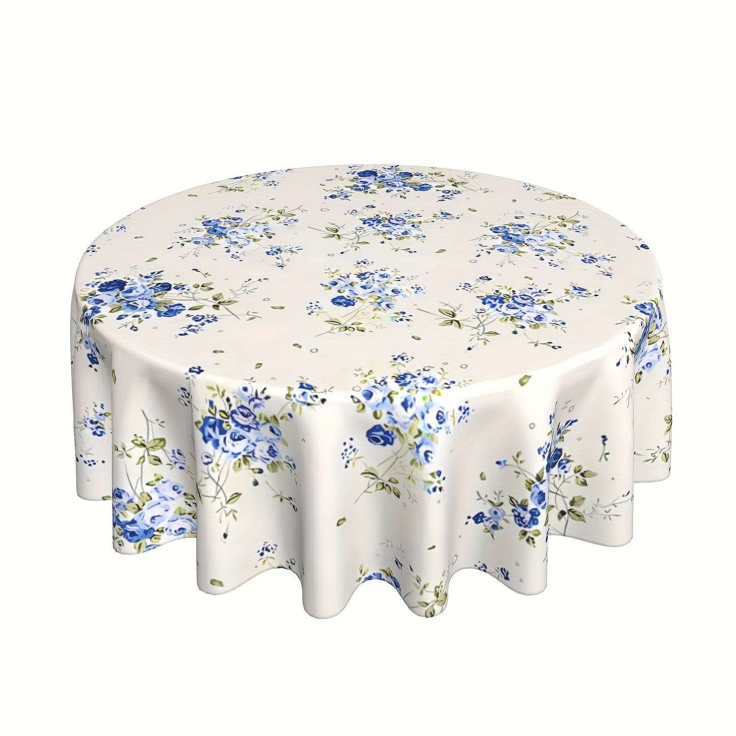 1pc, Polyester Tablecloth, Spring Summer Floral Tablecloth, Watercolor Flower Table Decor, Washable Anti-fouling Anti-wrinkle Table Cover For Kitchen Dining Room Decor, Picnic Patio Party
