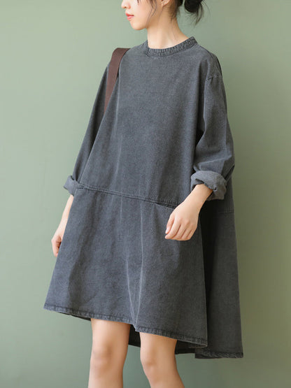 vmtvr - Urban Split-Joint A-Line Long Sleeves Mini Dress