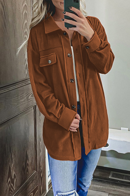 Casual Solid Patchwork Turndown Collar Outerwear(8 colors)