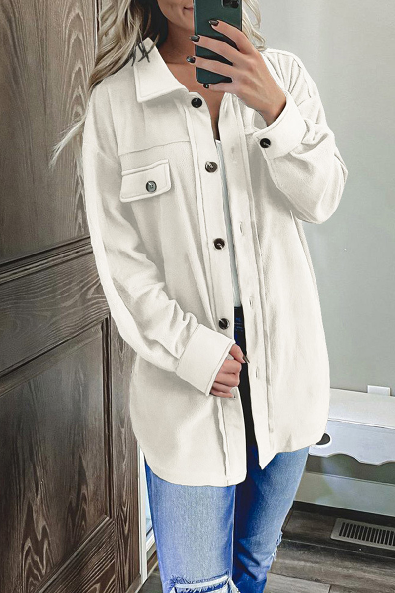 Casual Solid Patchwork Turndown Collar Outerwear(8 colors)