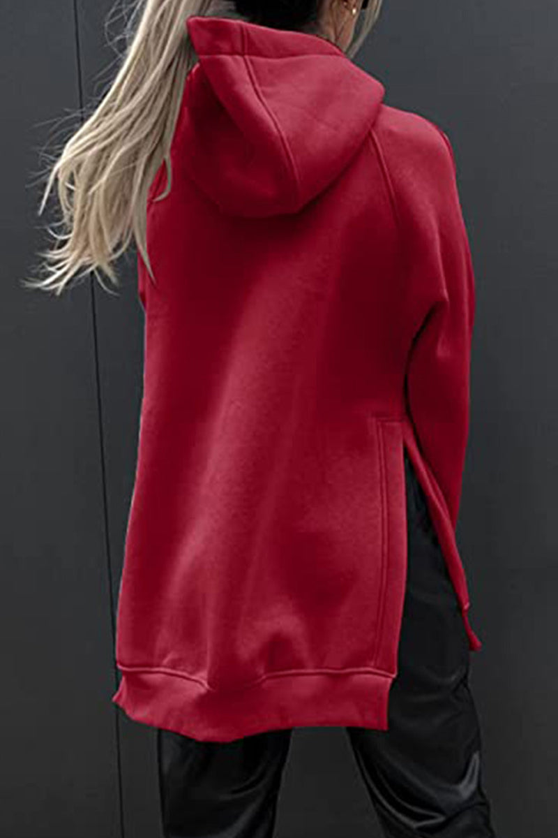 Casual Solid Solid Color Hooded Collar Tops