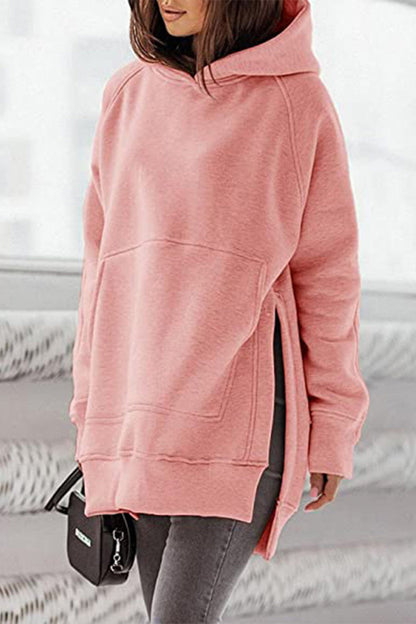 Casual Solid Solid Color Hooded Collar Tops