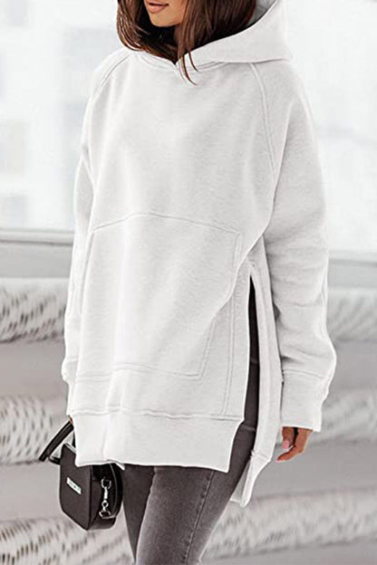 Casual Solid Solid Color Hooded Collar Tops