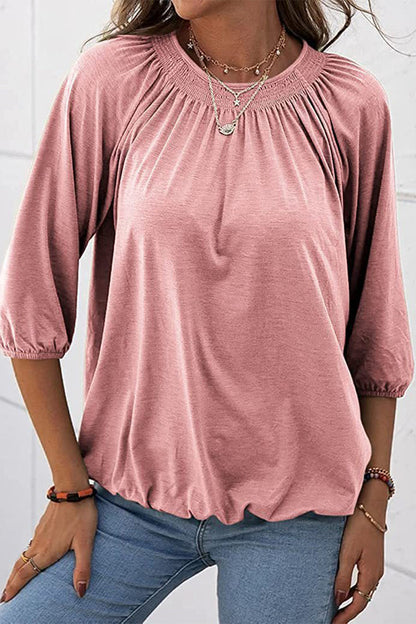 Casual Solid Solid Color O Neck Tops(9 Colors)