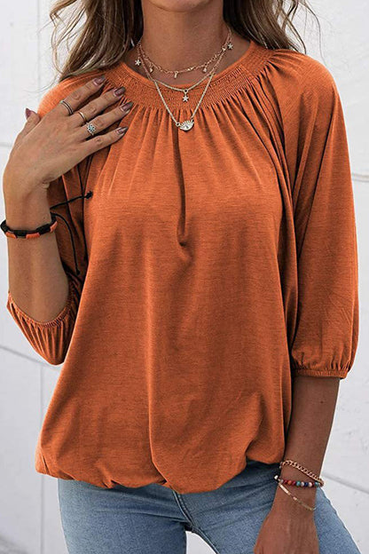 Casual Solid Solid Color O Neck Tops(9 Colors)