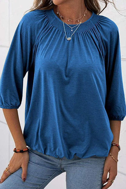 Casual Solid Solid Color O Neck Tops(9 Colors)