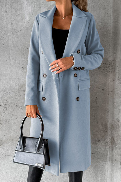 Elegant Solid Buttons Turndown Collar Outerwear