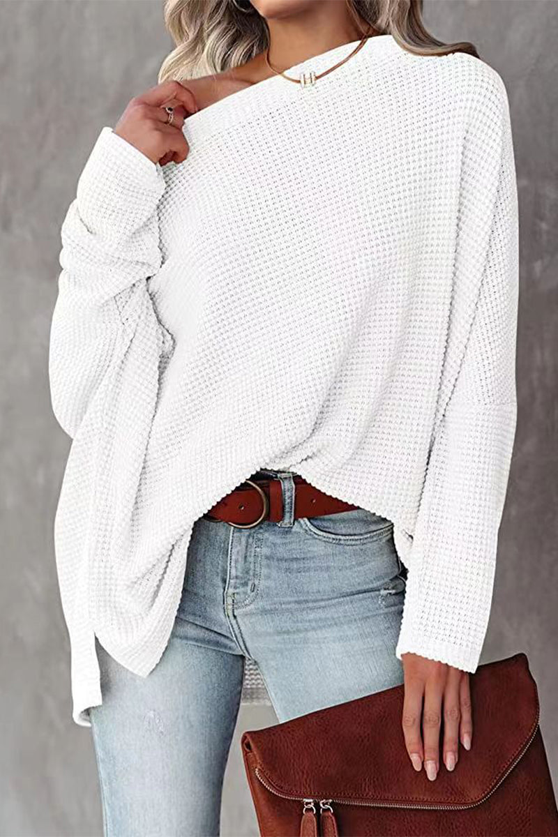 Casual Solid Solid Color Oblique Collar Sweaters(6 Colors)