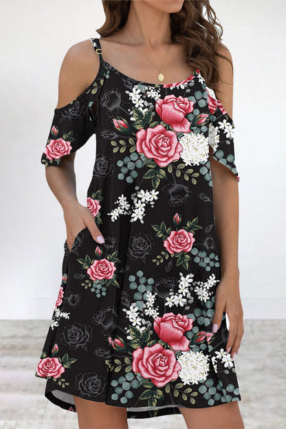 Elegant Print Flounce O Neck Dresses(11 Colors)