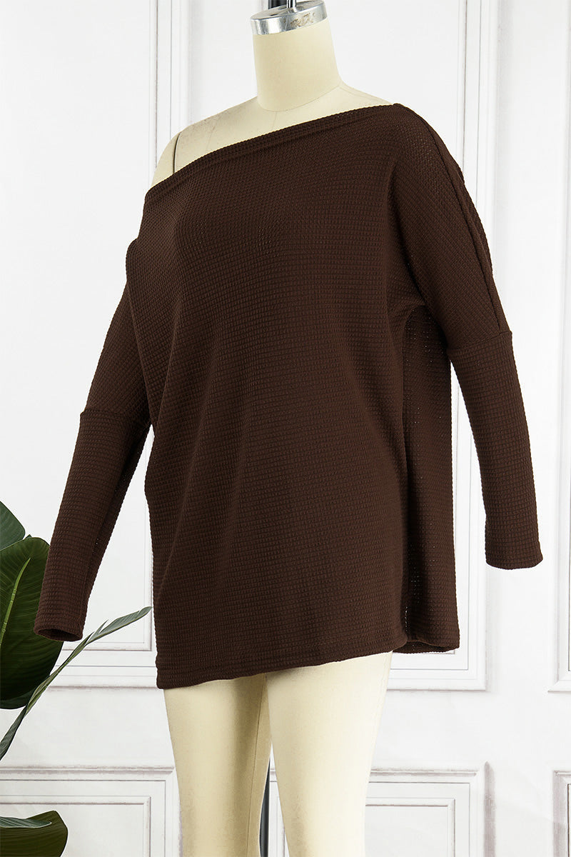 Casual Solid Solid Color Oblique Collar Sweaters(6 Colors)