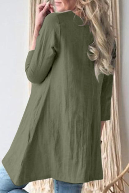 Casual Solid Pocket O Neck A Line Dresses