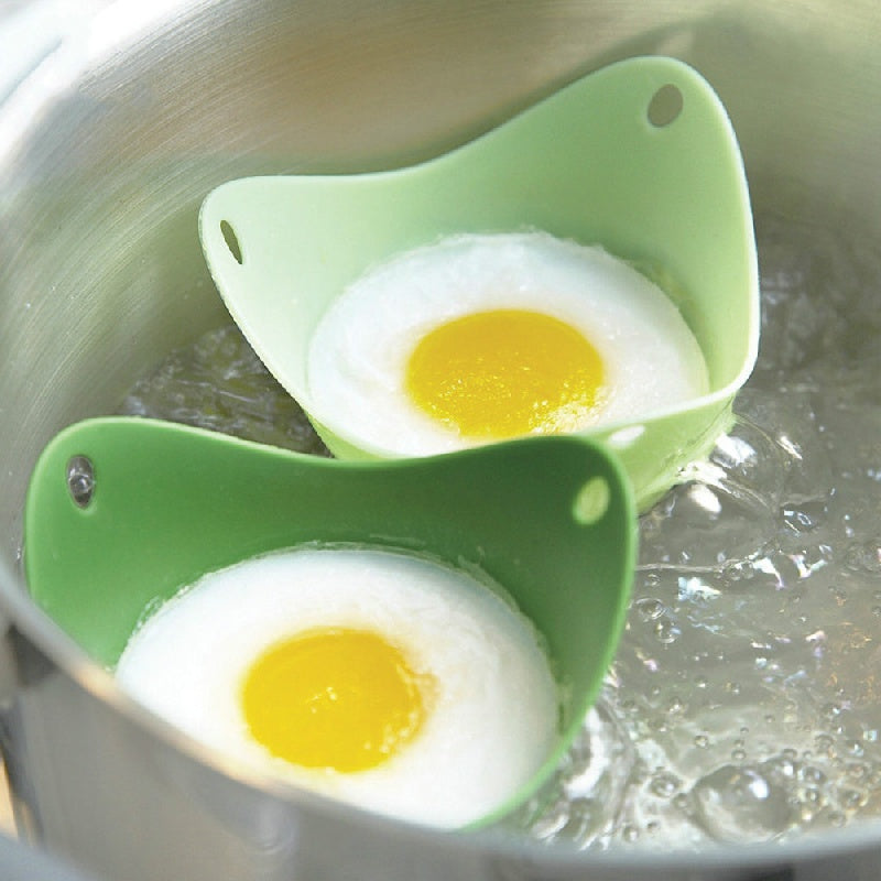 Set of 4 Non-Stick Silicone Egg Poachers - BPA-Free, Microwave, Air Fryer, Stovetop Compatible, Perfectly Poached Eggs Kitchen Gadgets