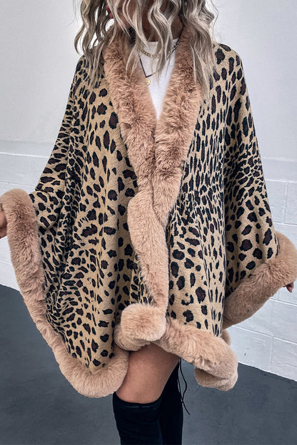 Street Elegant Leopard Patchwork Outerwear