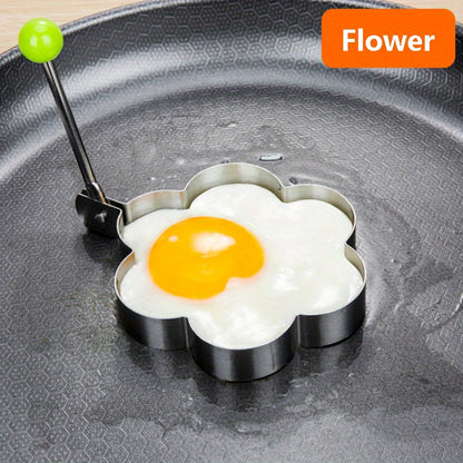 1pc Kawaii Stainless Steel Egg Ring Mold - Non-Stick DIY Frying Egg Mold for Cooking, Creative Kitchen Accessories for Breads, Easy to Clean and Store