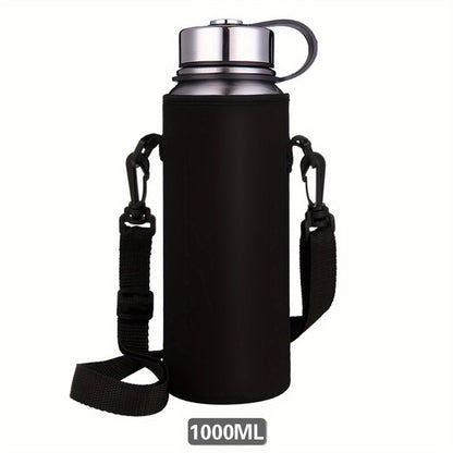 Adjustable Insulated Water Bottle Sleeve with Strap - Durable Non-Woven Fabric, Perfect for Travel, Hiking & Camping