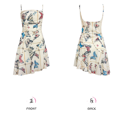 - Butterfly print slip dress GEU1349