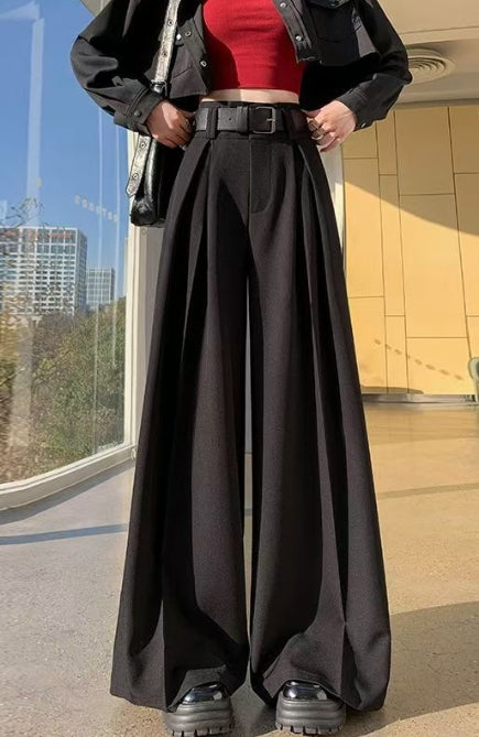 vmtvr Urban Women's Pants Solid Apricot High Waist Wide Leg Trousers 2024 Spring and Summer Female Casual Streetwear Bottoms