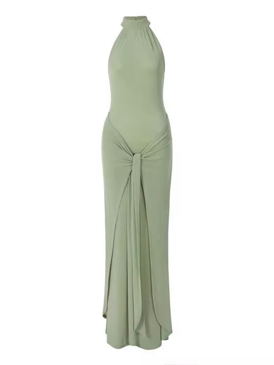 - Green Sleeveless Long Dress  GEU1381