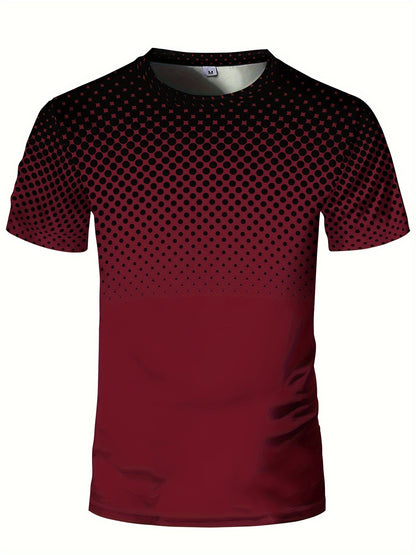 Men's Stylish Polka Dot Muscle Fit T-Shirt - Breathable Compression, Moisture-Wicking, Quick-Drying, Comfy Top for Summer Sports, Fitness, and Casual Wear - Perfect for Active Men