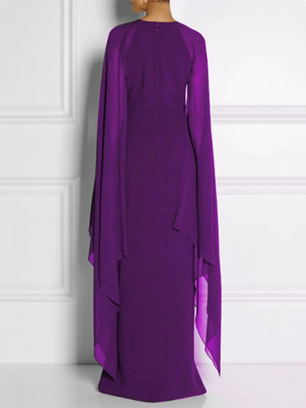 vmtvr - Loose Solid Color Round-Neck Maxi Dresses