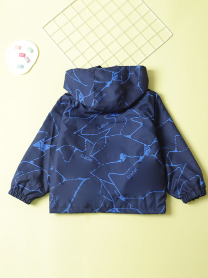 Boy's Lightning Pattern 3-in-1 Jacket, Detachable Liner Hooded Coat, Windproof, Waterproof And Warm Outerwear For Kids