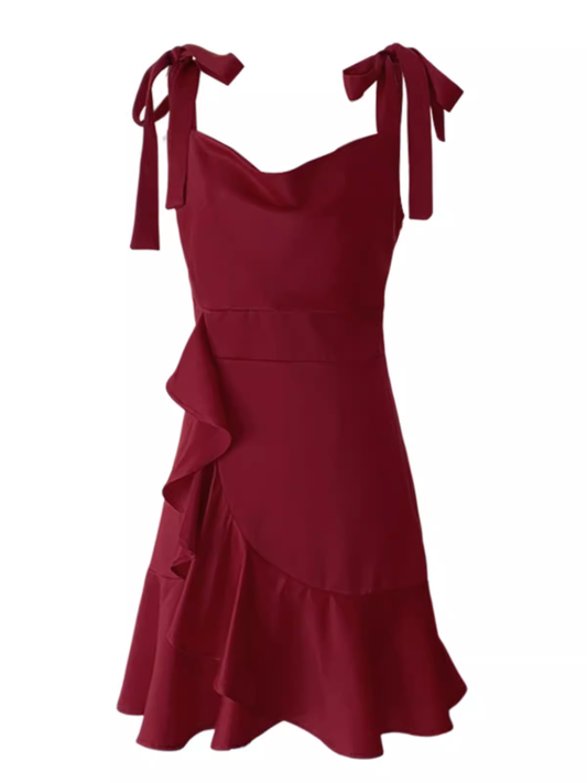 - women's new summer style red suspender dress GEU880