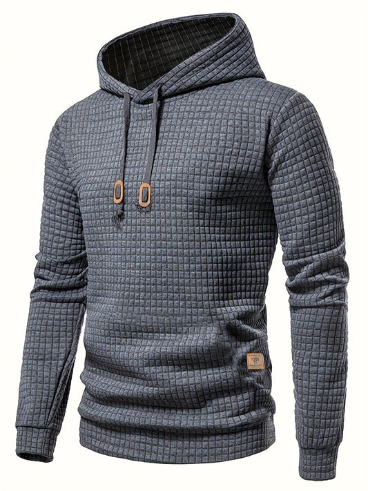 Mens Solid Color Hoodie - Ultra-Soft & Loose Fit - Trendy Hooded Pullover for Casual Autumn & Winter Wear - Durable Seasonal Essential