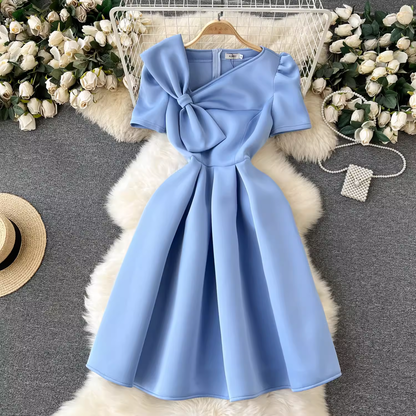 - Blue A-line Mini Dress  GEU1558