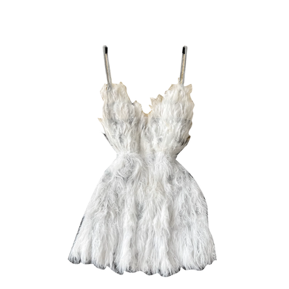 vmtvr- women's feather mini dress GEU447