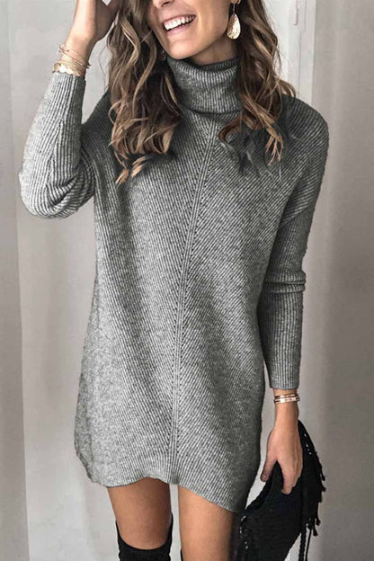 vmtvr -  Casual Turtleneck Midi Dress