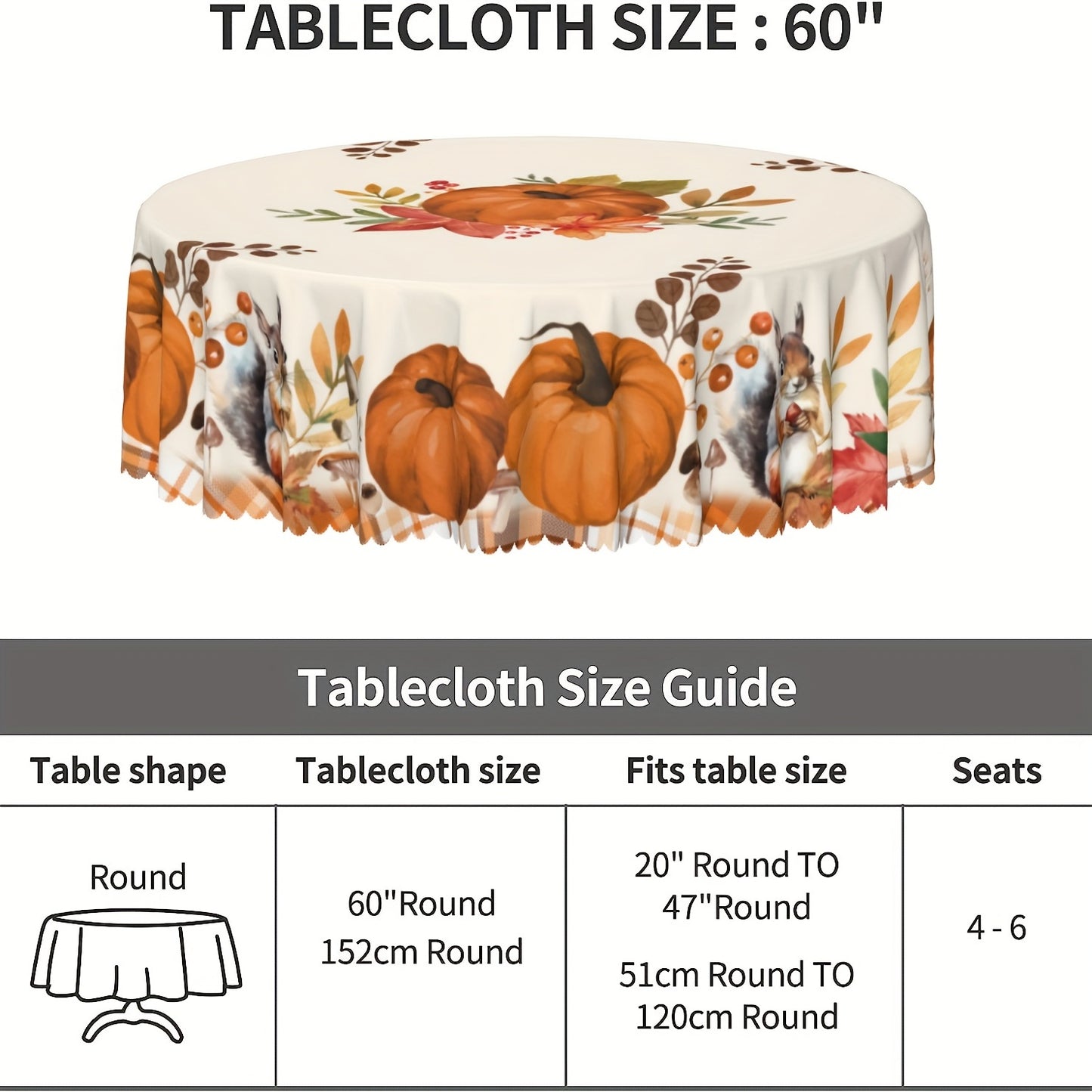 1pc, Waterproof and Stain-Resistant Fall Tablecloth with Pumpkin, Maple Leaf, and Fallen Leaf Print - Perfect for Indoor and Outdoor Dining and Party Decor