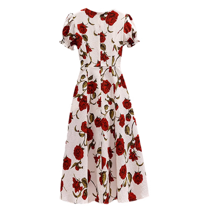 - women's summer chiffon slit floral dress  GEU1109