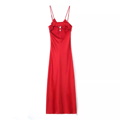 - Sexy Red Sleeveless Dress  GEU1374